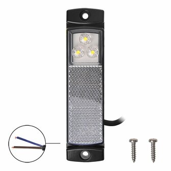 Markeringslamp 12/24V wit 126x30mm LED in blister