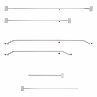 Afdekzeilbeugel aluminium uitschuifbaar 108-146cm voor aanhangerzeil