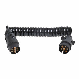 Spiraalkabel 3M met 2x stekker 7-polig PVC in blister