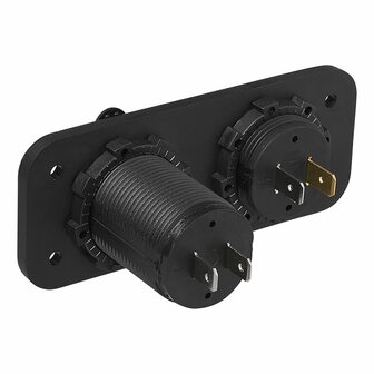 Inbouw kit: voltmeter 6-30V + USB poort dubbel type A 2x2100mA