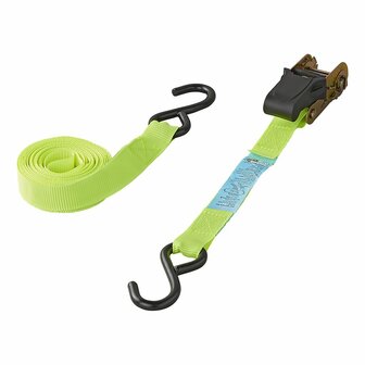 Spanband met ratel + 2 haken 5 meter - set van 4 stuks