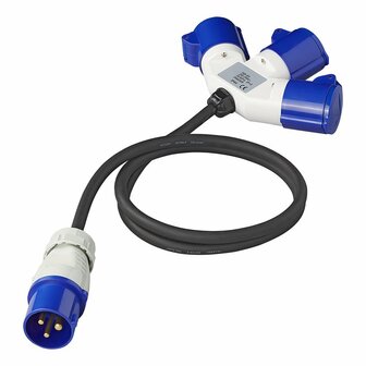 CEE 3-weg splitter 16A 150cm 3x2,5mm&sup2;