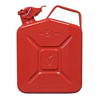 Jerrycan 5L metaal rood UN- T&uuml;V/GS-gekeurd