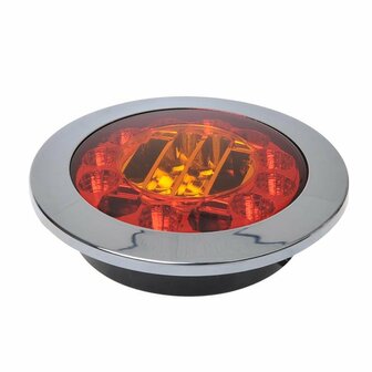 Achterlicht 3 functies 122mm 24LED chroom in blister