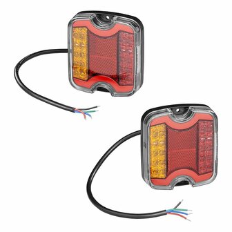 Achterlicht 4 functies 105 x 95 mm LED + GLOW links