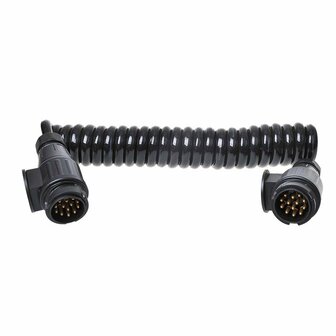 Spiraalkabel 3,5M 8 aderig met 2x stekker 13-polig PVC in blister