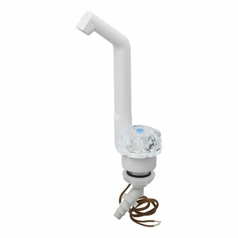 Koudwaterkraan De Luxe 12V  dia 20 mm wit grote knop