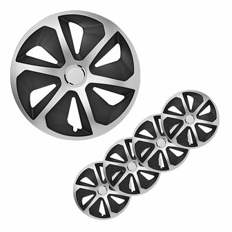 Wieldopset Roco zilver/zwart 13 inch 4 stuks in displaydoos