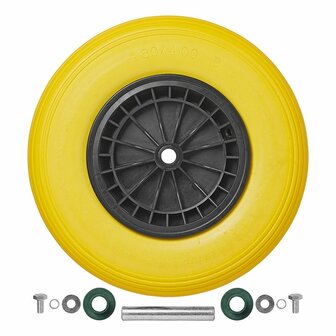 PU band met kunststof velg 16&quot; 4.00-8 incl. as 20mm