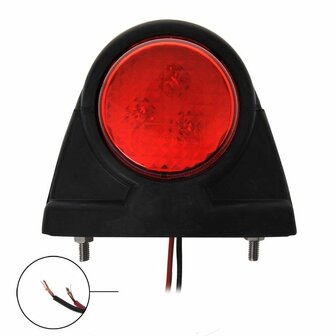 Breedtelicht 12/24V rood/wit 101x82mm LED
