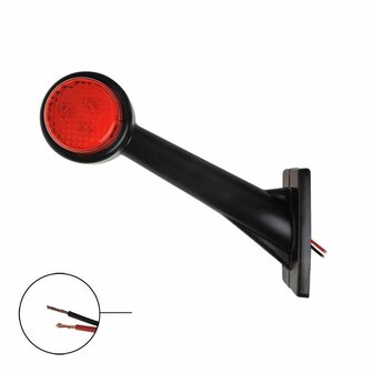 Breedtelicht 12/24V rood/wit 166x193mm LED links