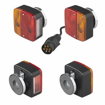 Aanhangerverlichtingsset met magneten 7,5+2,5M kabel