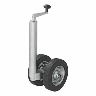 Dubbel neuswiel 48 mm met massief rubberen banden 200 x 50 mm