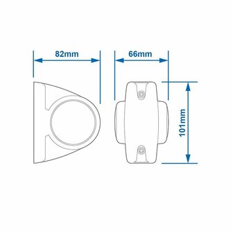 Breedtelicht 12/24V rood/wit/oranje 101x82mm LED