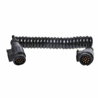 Spiraalkabel 3,5M 13 aderig met 2x stekker 13-polig PVC in blister