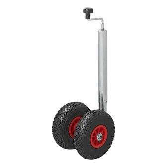 Dubbel neuswiel 48mm 2x velg kunststof met luchtband 260x85mm
