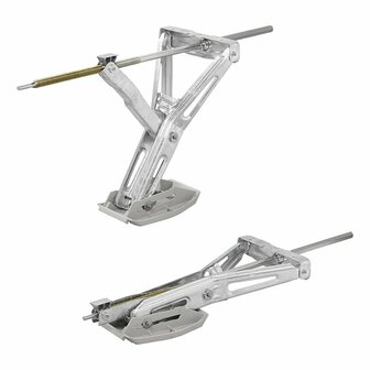 Caravanhoeksteun 1000kg 605x280mm H:470mm incl. stabilisatievoet en verlengd uitdraaimechanisme