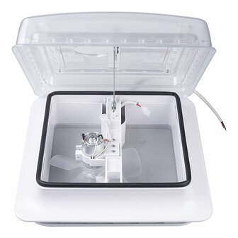 Dakluik 280 x 280 mm zonder permanente ventilatie transparant met ventilator