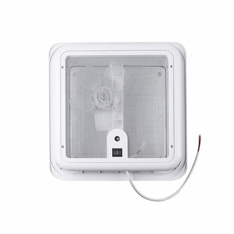 Dakluik 280 x 280 mm zonder permanente ventilatie transparant met ventilator