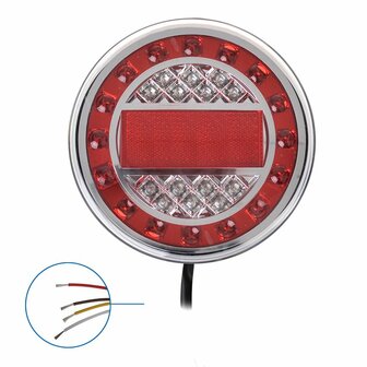 Achterlicht 12/24V 4 functies 125mm LED
