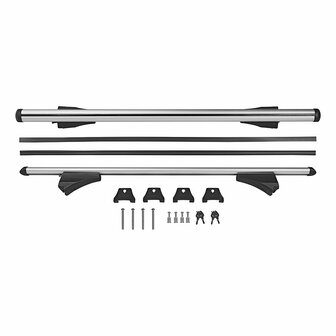 Dakraildrager voor gesloten dakrail 120cm aluminium 75kg