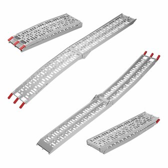 Oprijplaat aluminium vouwbaar 220x28cm 340kg per stuk