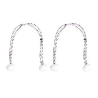Zeilbinder met kunststof ballen, 2 stuks in zak, 30cm, wit