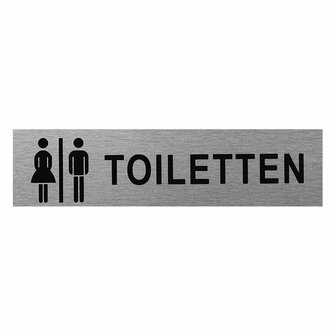 Aluminium deurbordje  Frau Mann Toiletten  160x40mm
