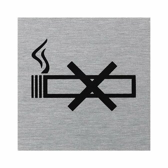 Aluminium deurbordje  pictogram roken verboden  60x60mm