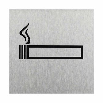 Aluminium deurbordje  pictogram roken toegestaan  120x120mm