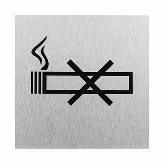 Aluminium deurbordje  pictogram roken verboden  120x120mm