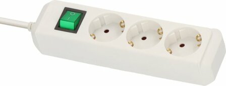 Met schakelaar 3-voudig wit 5 m h05vv-f 3g1,5