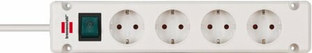 Stekkerdoos 4-voudig wit 1,5m h05vv-f 3g1,5