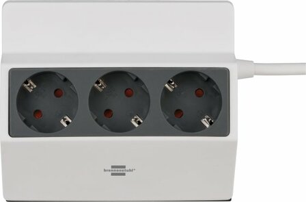 Klembare stekkerdoos 3-voudig 3m h05vv-f 3g1,5 wit antraciet