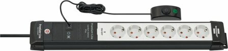 Stekkerdoos 6-voudig zwart lichtgrijs 3m h05vv-f 3g1,5