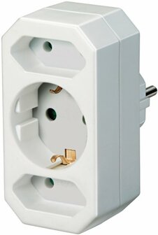 Adapterstekker geaarde 2+1