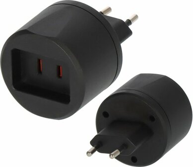 Reisadapter USA Euro  met zekering 2,5A