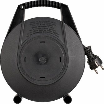 kabelhaspel 4-voudig zwart lichtgrijs 5m H05VV-F 3G1,5