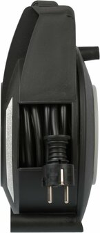 kabelhaspel 4-voudig zwart lichtgrijs 15m H05VV-F 3G1,5