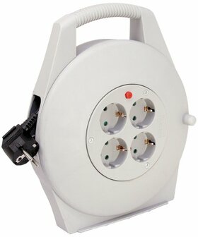 Kabelbox Grijs 4-voudig 10m H05VV-F 3G1,5 met hogere contactbescherming
