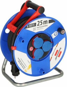 Garant IP44 kabelhaspel voor nijverheid bouw 25m H07RN-F 3G2,5