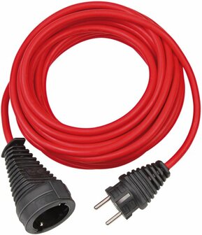 Kwaliteits kunststof verlengsnoer 10m rood H05VV-F 3G1,5