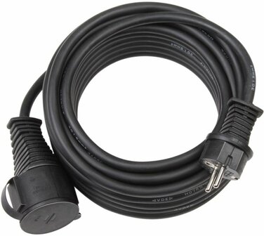 Verlengsnoer voor bouwplaatsen IP44 25m H07RN-F 3G1,5 zwart