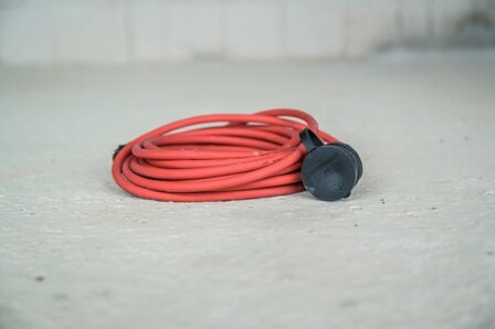 Verlengsnoer voor bouwplaatsen IP44 10m H07RN-F 3G1,5 rood