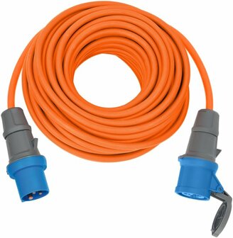 CEE-verlengkabel IP44 25m H07RN-F 3G2,5 oranje CEE 230V 16A stekker en koppeling