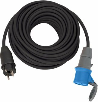 CEE adapterkabel 230V IP44 25m H07RN-F 3G2,5 CEE 230V 16A aardingscontactstekker en CEE-koppeling