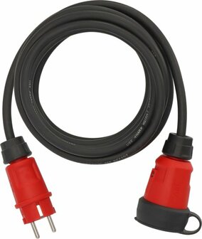 verlengsnoer VN 1110 IP44, 5m zwart H07RN-F 3G1,5