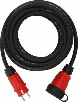 verlengsnoer VN 1200 IP44, 10m zwart H07RN-F 3G2,5