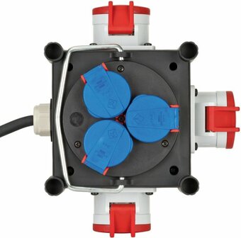 Compacte rubberen stroomverdeler BSV 3 LS E 16 2 IP44 1m H07RN-F 5G1,5 3xCEE400V + 3x230V