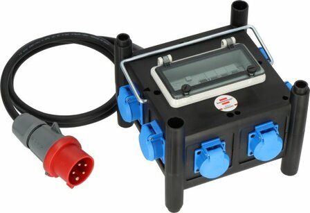 Compacte rubberen stroomverdeler&nbsp;BSV 3 FI 16-7 IP44&nbsp;2m H07RN-F5G2.5